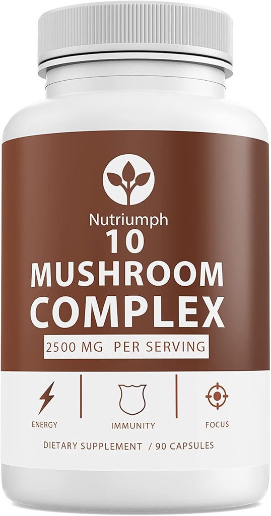 Sēnes papildinājums 2500mg - 90 Kapsulas - 10 Sēņošanas meistars Blend - Lauvas Mane Reishi Cordyceps Chaga Maitake, Šitake Turcija Astes sēņu piedevas Sēņu komplekss Kapsulas
