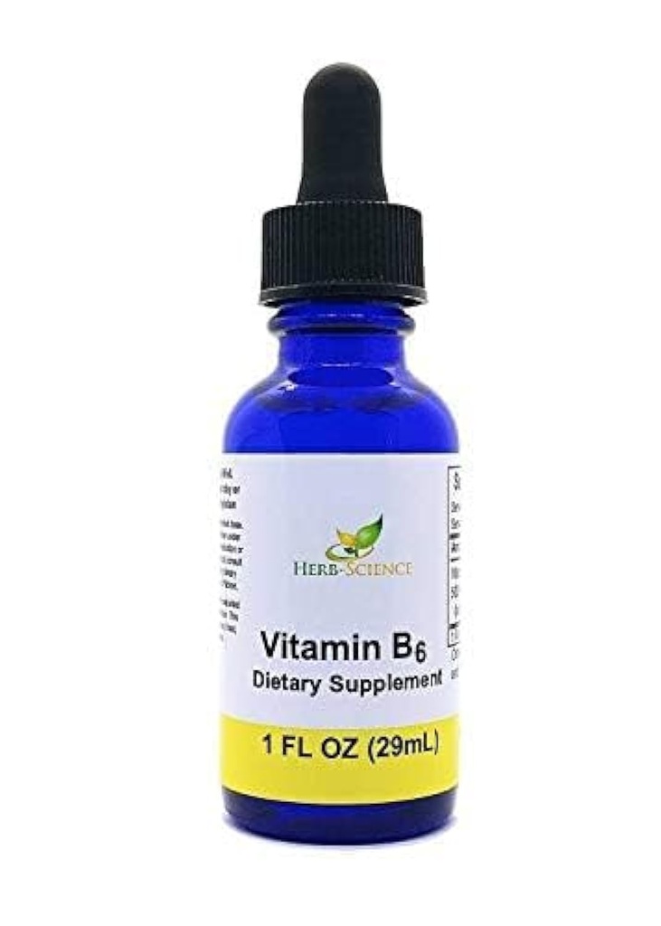 Šķidrs vitamīns B6 pilieni - Piridoksīna ekstrakts Diētiskā papildinājums, lai atbalstītu smadzeņu funkcijas, immunitāte, nervu sistēma, sirds veselība, vielmaiņa - 500% DV, 36 Pasniedz vienu pudeli - 1 fl. oz.