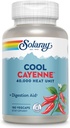 SOLARAY Cool Cayenne Pepper 40 000 HU, Cayenne Piparu kapsulas, gremošanas palīglīdzekļi, Bio-Cool process, Lab Verified, 60 dienu naudas atmaksas garantija, 90 Servējumi, 180 VegCaps