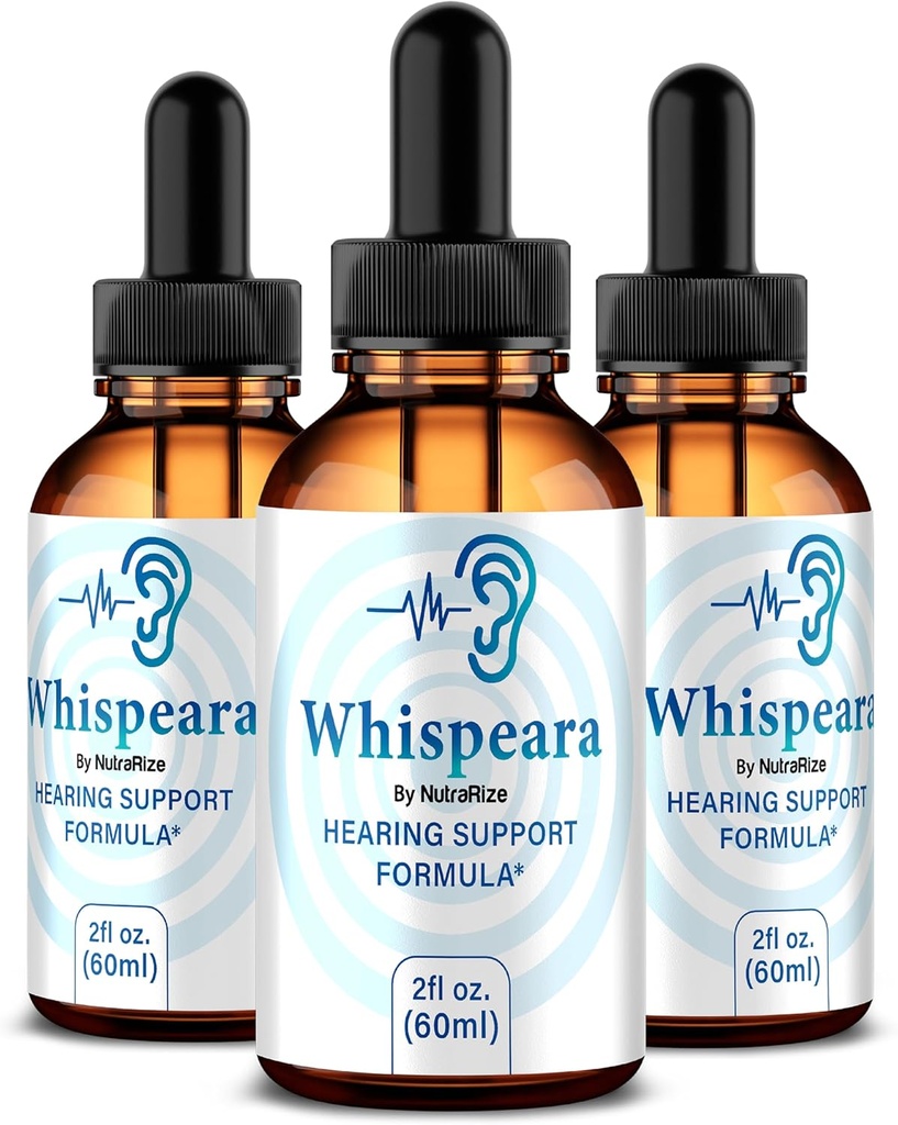 (3 Pack) Whispeara Drops - Oficiālā Whispeara, lai atbalstītu veselīgu dzirdi, Focus un veiktspēju, All Natural Whispeara Dzirdes atbalsta formula, Premium Whispeara Gotas Review (90 Servē)