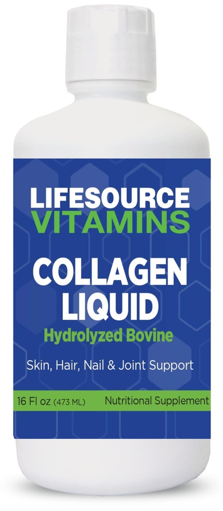 LifeSource Vitamīni Kolagēna šķidrums - kopš 1992-16 fl oz - 30 dienu apgādes. un 3. tipa kolagēns. Kauli, locītavas, mati, āda, nagi, grumbas.