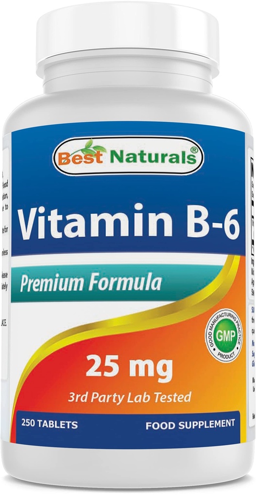 Labākā dabas vitamīns B-6 25 Mg tabletes, 250 Skaits