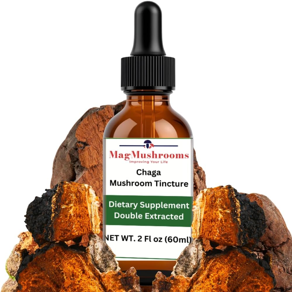MagMushroom Chaga Sēņu ekstrakts Šķidrā Tincture, Daily Addition, Double Extracted for Maximum Potency, 2 Fl. oz., 60 Dienas devas