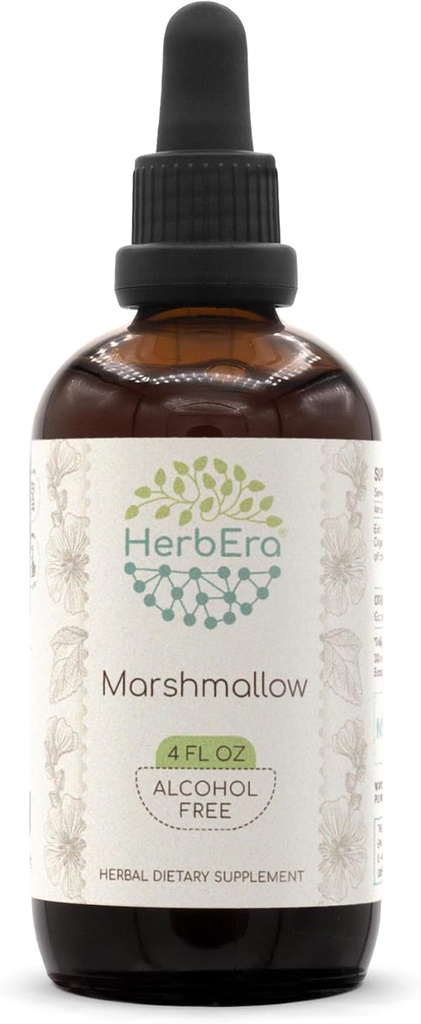 Marshmallow Root B120 Bezalkohola augu ekstrakts Tincture, Super-Concentrated Marshmallow (Althaea Officinalis) (4 fl oz)