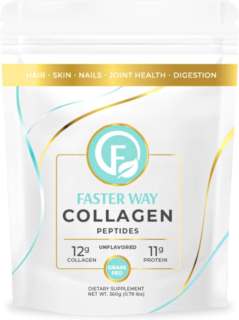 Ātrāks ceļš - kolagēna peptīdi - 12g Hidrolizēts kolagēns + 11g proteīns uz vienu kalpo - mati, āda un nagus - aminoskābes - zālaugu barība - cukurs, glutēns un piens bez - ne-GMO - Neuzliesmojošs pulveris -30 Kalpo