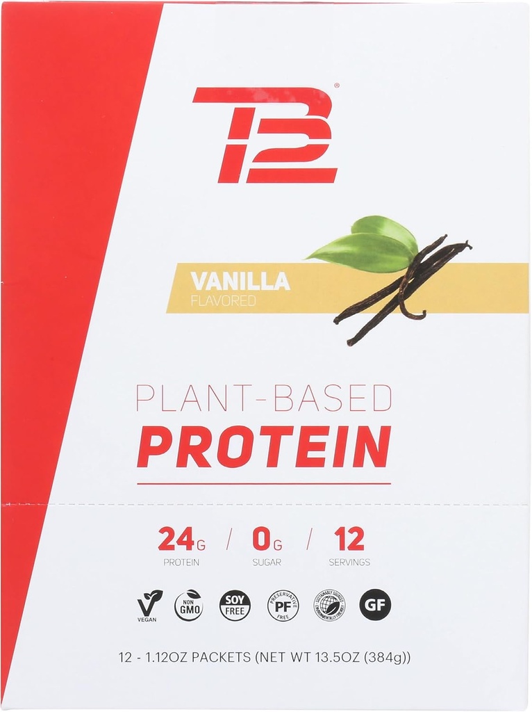 TB12 Vaniļas proteīna pulveris, 1.12. OZ katrs, 12 skaits (1. iepakojums)