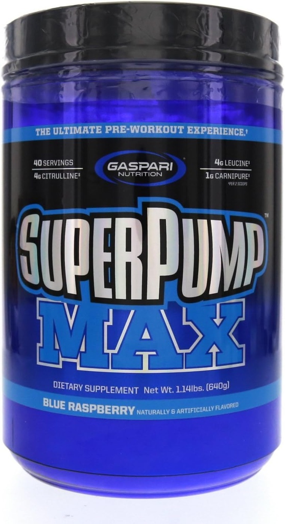 Gaspari Nutrition SuperPump Max Blue Aveņu ledus - 1,41 mārciņas