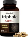 NatureBell Triphala Kapsulas Papildinājums, 1500mg Per Servējot; Izgatavots ar organisko Amla, Bibhitaki, Haritaki Augļu Pulveris – Atbalsta Gremošanas Veselība – Dubultā Stiprums, Ne-GMO