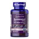 Puritan's Pride Premium Resveratrol Youth GuardTM 250mg, Imūnsistēmas, antioksidanta, cukura vielmaiņas, asins plūsmas un asinsvadu funkcijas papildinājums, 60 Rapid Release Softgels