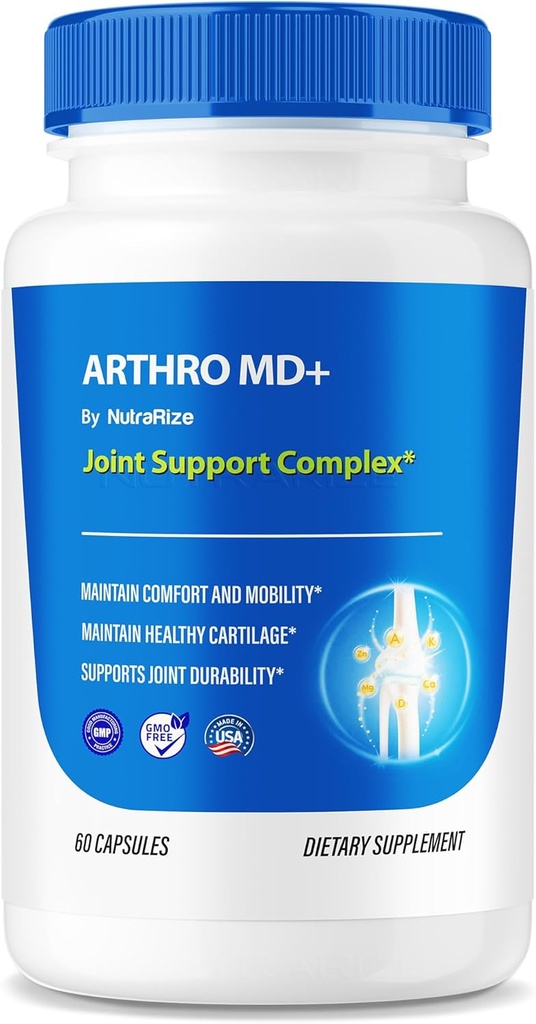 Arthro MD+ kapsulas, oficiālais Arthro MD kopīgais atbalsts, visas dabiskās formulas, lai atbalstītu elastību un mobilitāti, Premium tabletes veselām locītavām, Arthro M D apskats (60 kapsulas)