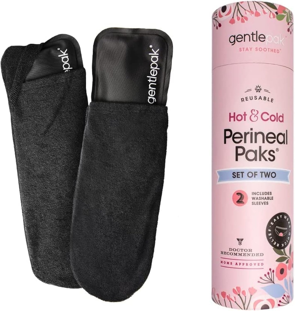 Gentlepak Atkārtoti lietojams starpenes ledus un siltuma paks ar mazgājamiem piedurknēm pēcdzemdību periodā, Grūtniecība un hemorrhoid sāpes atvieglošana, Daudzfunkcionāli bērni, muskuļi, maksts diskomforts (2-pakas caurule)