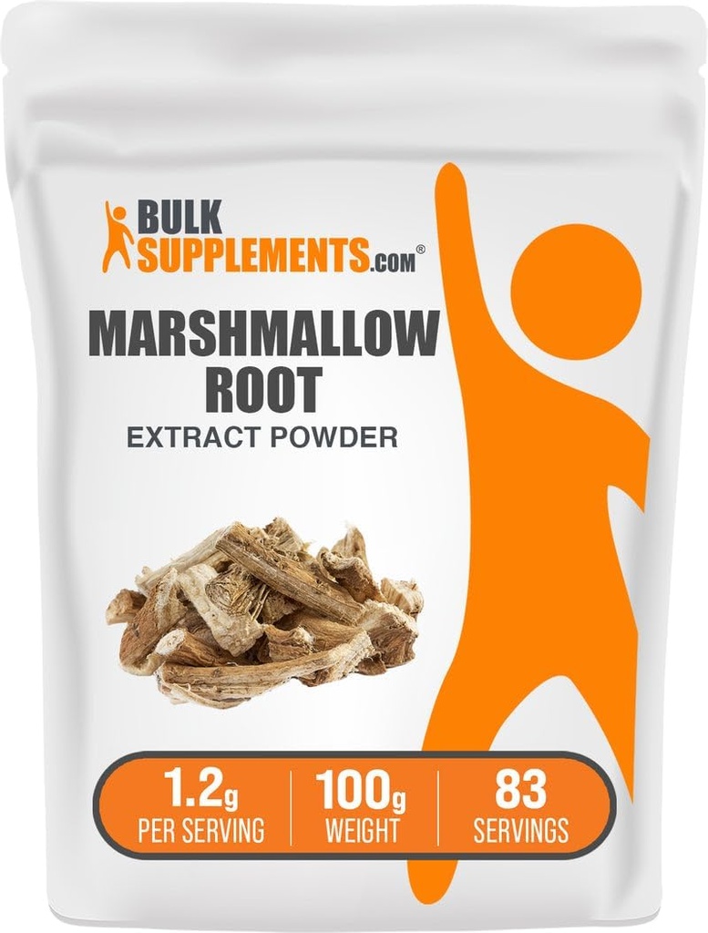 BulkSupplements.com Marshmallow Root Extract Powder - Marshmallow Root Papildinājums, Herbal Papildinājums - bez lipekļa, 1.2g per Serving, 100g (3.5 oz) (iepakojums no 1)