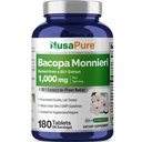 NesaPure Bacopa Leaf Monnieri ekstrakts 20 000 mg 180 tabletes (izraksts 20:1, bez GMO, bez lipekļa)