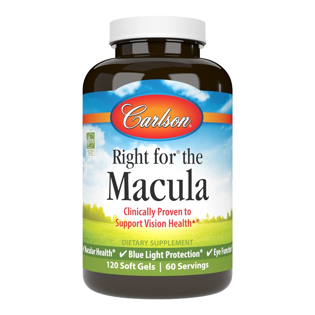 Carlson - tiesības uz Macula, klīniski pierādīts, lai atbalstītu redzes veselību, makulas veselību, zilās gaismas aizsardzības un acu funkcija, 120 softgels