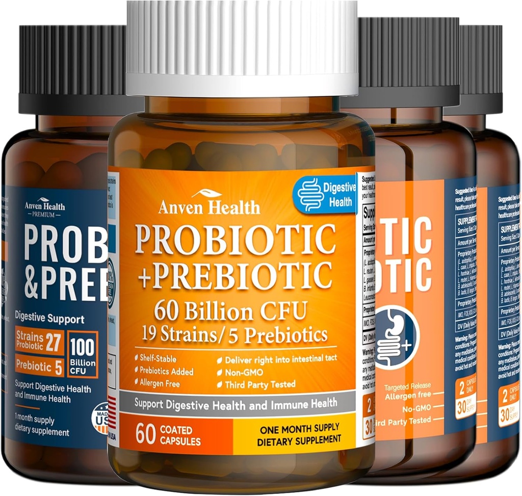 Optimāls Gut veselības Bandle visai ģimenei: 100 miljardi probiotikas un 60 miljardi probiotikas Gut Digestive un imūnās veselības 