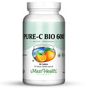 C vitamīna kompleksa 600 mg papildinājums – ieteicamā dienas deva C vitamīna tabletes ar citronu bioflavonoīdiem, kalciju un fosforu – imūnās veselības atbalsts – Pure-C Bio 600 - Ne-GMO, Vit C Vegan 90 tabletes