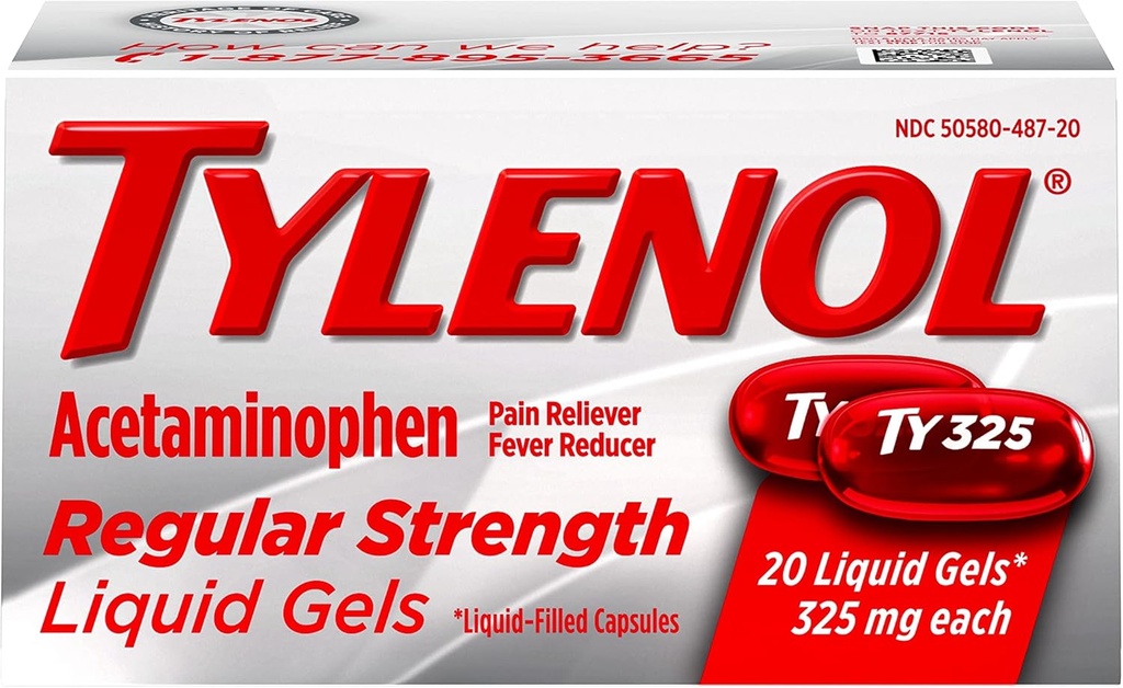 Tilenols Regulārs stiprums Šķidrie geli, 20 grādos