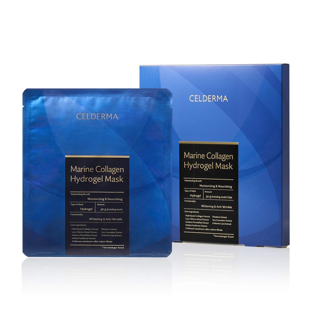 CELDERMA jūras kolagēna hidrogēla maska [3pcs] Antinovecošanās, barošana, intensīva hidratācija