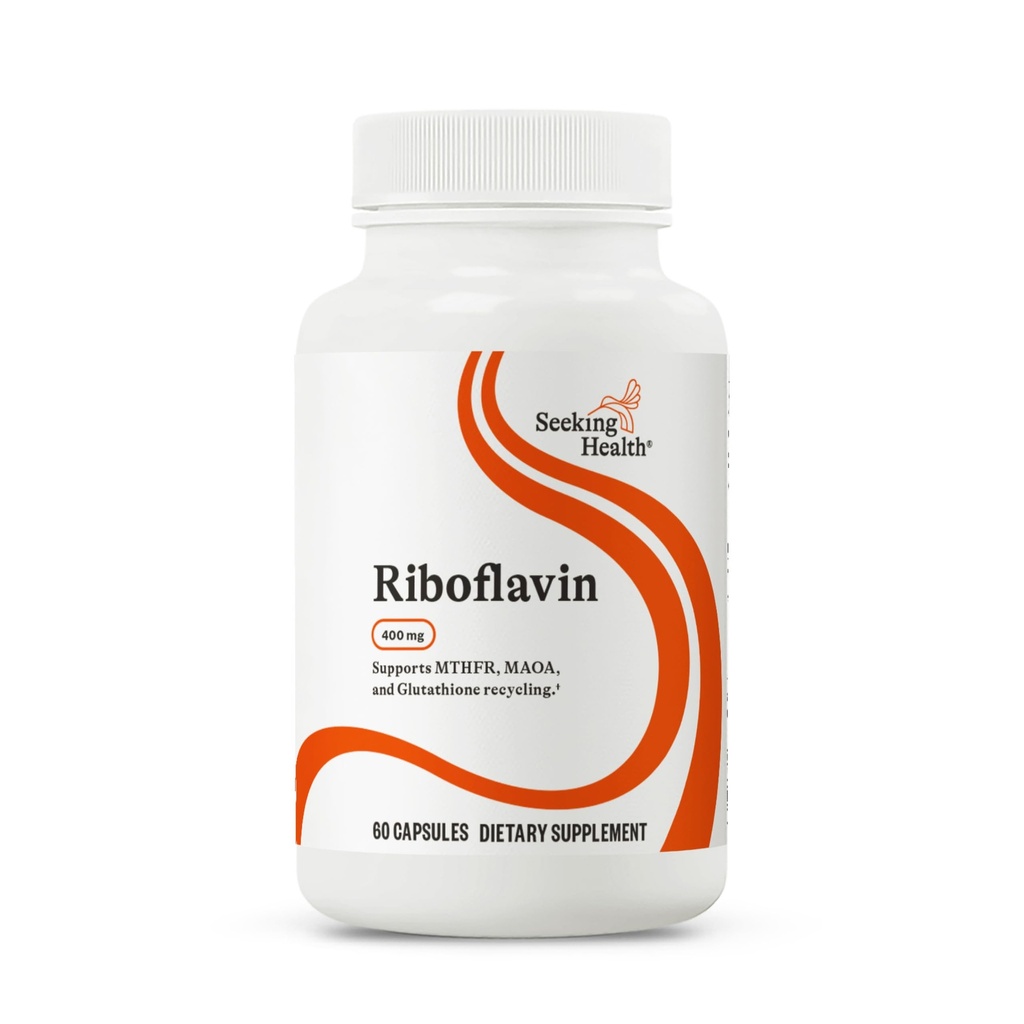 Meklējot veselību Riboflavin - Vitamīnu B2 Papildinājums metilācijas atbalstam - Atbalsts Homocisteine Metabolisms ar antioksidantu Sastāvdaļas - 400 mg, 60 Kapsulas