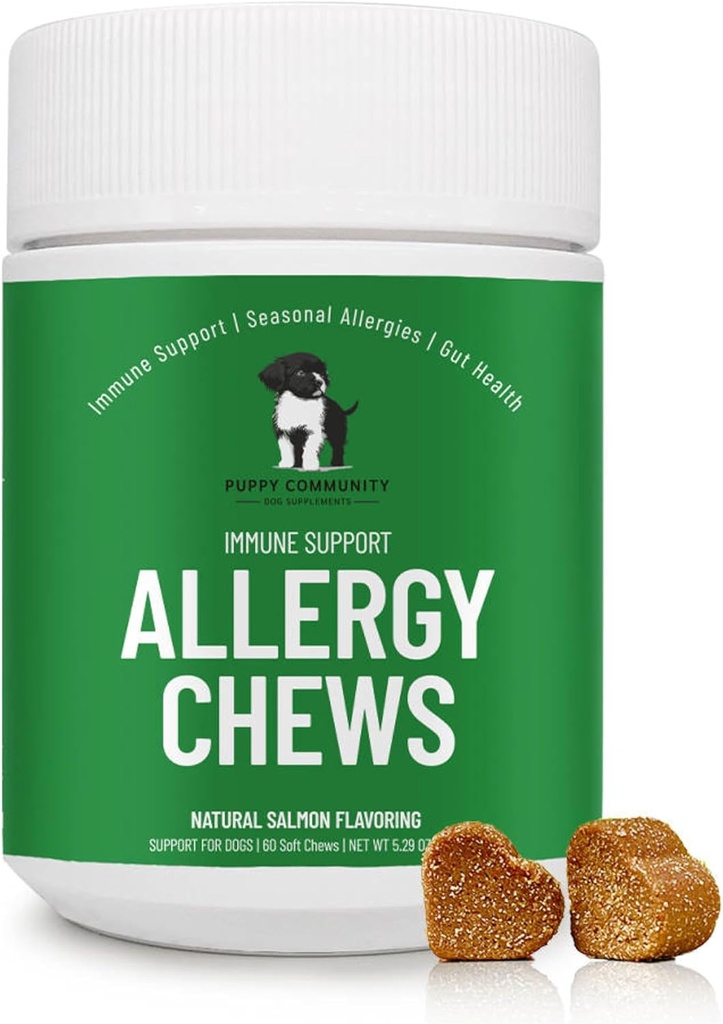 Alerģija Relief Chews: nomierina niezošs Suņi ar Immunity Support – Suņu Alergy Chews, Probiotikas suņiem, Season Alergies, Ādas un Apvalka Papildinājums - 60 Garšīgs Bites, Brown