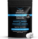 Viter enerģija Extra Strength Caffeinated Mints 80mg kofeīns, B Vitamīni, bez cukura. (Ziemaszaļš, 8oz, Bulk Bag)