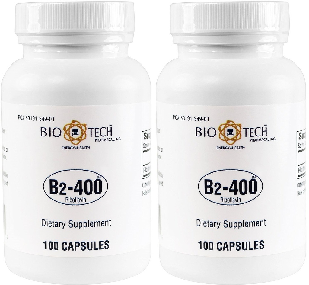 Biotech Pharmacal B2-400 Riboflavīns 100 x 2