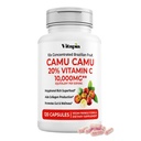 Organiskais Camu Camu ekstrakts 20% C vitamīna kapsulas - imūns, kolagēns, vielmaiņas atbalsts - 120 Veggie kapsulas - neĢMO, bez lipekļa, vegana piedevas