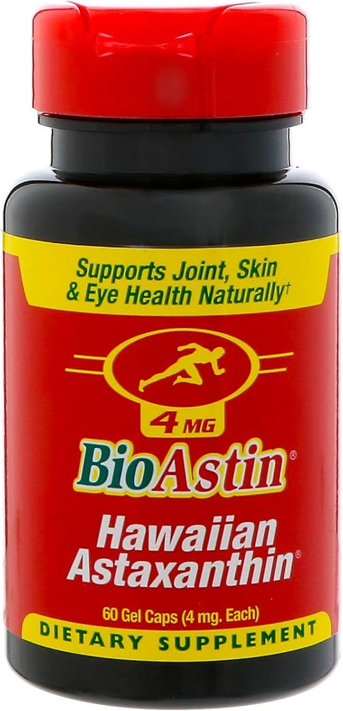 BioAstin Hawaiian Astaksantīns Antioksidants 4 MG (60 Gela kapsulas)
