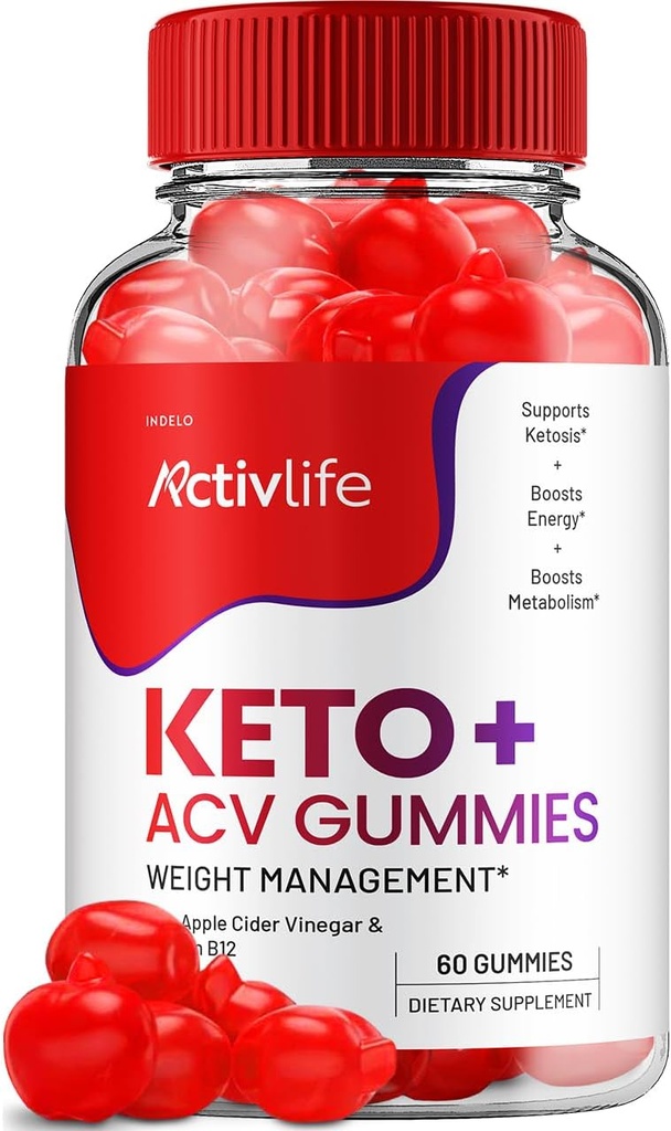 ActivLife Keto ACV Gummies - aktīvā dzīve Keto Apple Sidrs Etiķis Gummies, ActivLife Keto + ACV Svara vadība Gumies ActiveLife Advanced 1000mg Formula (1 Pack - 60 Gumies)