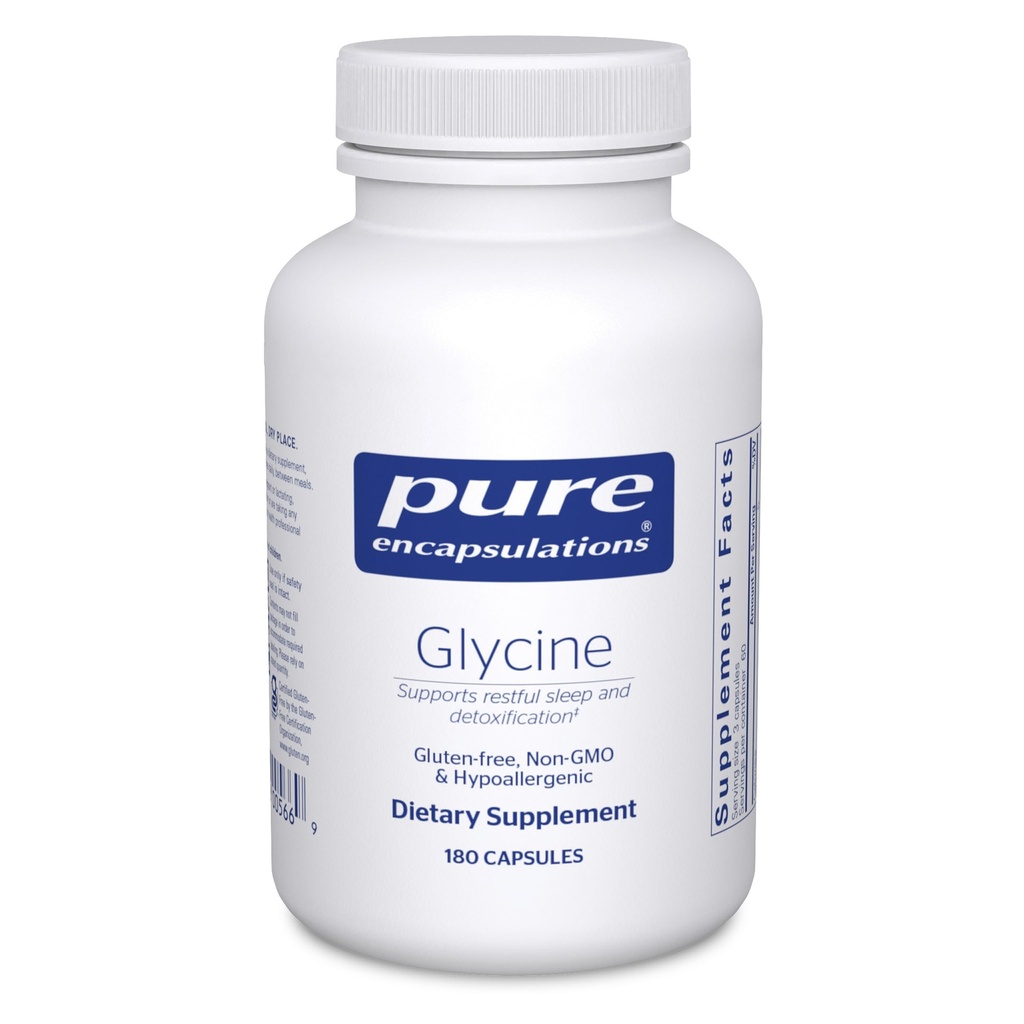 Pure Encapsulations Glicīns - atbalsta Mierīgs miegs un aknas Detox * - Aknu papildinājums - Bez vegāna un glutēna - 180 kapsulas