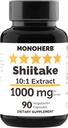 MONOHERB Šitake sēņu ekstrakts 1000 mg - 90 Veģetārās kapsulas