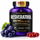 Resveratrol papildinājums 500mg – 98% Trans Resveratrol 1000mg Organic Complex – NAD Resveratrol Antioksidanti un antinovecošanās papildinājums sirds veselībai, atmiņas Lift, labsajūtu formula, Veselīgs šūnu atbalsts