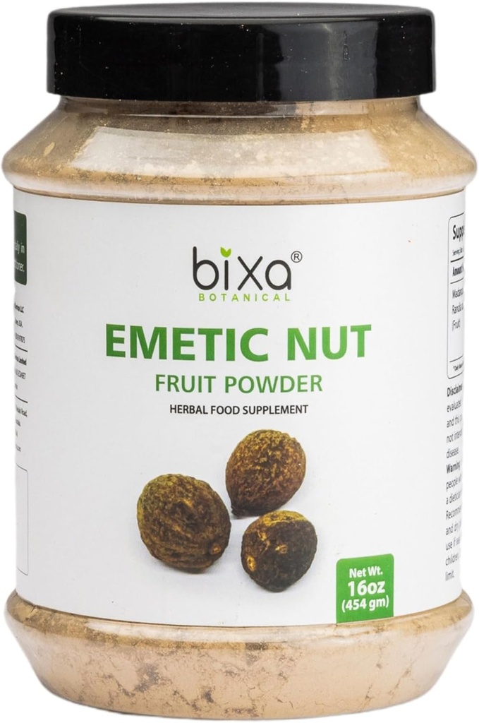 Biksa BOTANICAL Emetic Nut Powder - Randia dumetorum - 1 Pound / 16 OZ - veicina toksīnu izvadīšanu - Ajurvēdas augu papildinājums - bez lipekļa, ne-GMO, vegans, 100% tīrs.