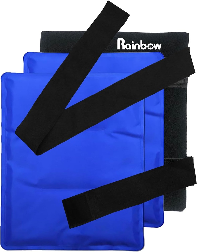 RAINBOW Gela ledus iepakojums atpakaļ Gūžas plecu kniepadatas, atkārtoti lietojamie ledus iepakojumi sāpju remdēšanai, karstums Aukstās kompresijas terapijas iepakojumi ķirurģijai, pietūkums, zilumi lieli aukstie padi (11" x 14" - iepakojums pa 2)
