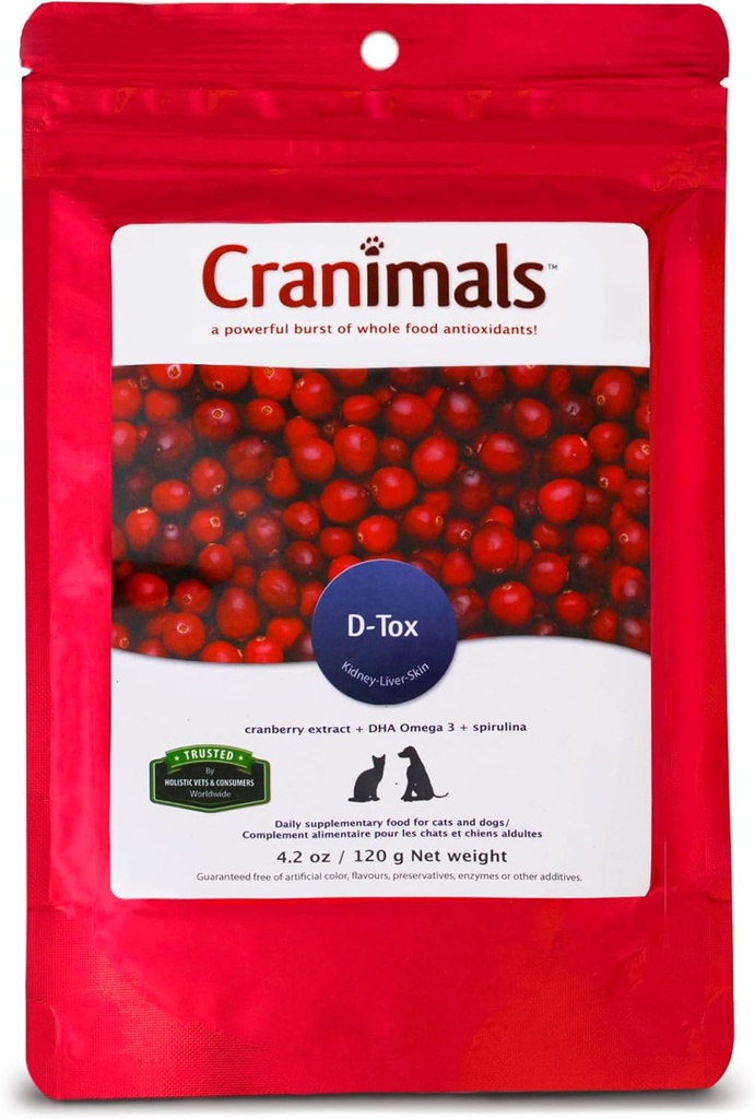 Cranimals D-Tox papildinājums suņiem, 4.2 oz