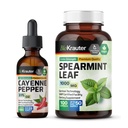 BIO KRAUTER Cayenne Piparu tinktūra 2 Fl. Oz. & Spearmint 100 kapsulas