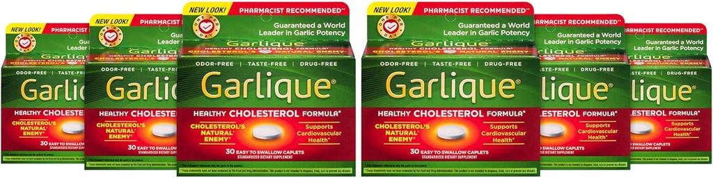 Garlique Veselīgs holesterīns Formula ar 5000 μg Allicin, 60 zarnās pārklātiem vāciņiem (6. iepakojumā)