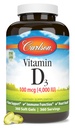 Carlson - D3 vitamīns, 4000 SV (100 μg), kaulu un imūnā veselība, holekalciferola papildinājums, bezglutēna D vitamīna kapsulas, 360 softgeli