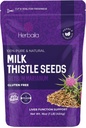 Herbaila Milk Thistle Seeds, 1 lb. Silymarin Milk Thistle, Bulk Milk Thistle Viss Sēklas, Pure Milk Thistle Bulk, Viss Milk Thistle Seeds, All Natural, No Gluten, Non-GMO. 1 Pound.