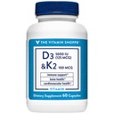 D3 vitamīns & K2 - Imūnsupporta un kaulu veselība - 5 000 SV (60 kapsulas)