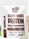 Organiskais vegāna proteīna pulveris – Vanilla Flavor, uz augu bāzes, bez lipekļa, ne-GMO, 20g proteīns, kas kalpo, ideāli piemērots gludumiem, krata, cep, vāra (1 iepakojums, 20 servos)