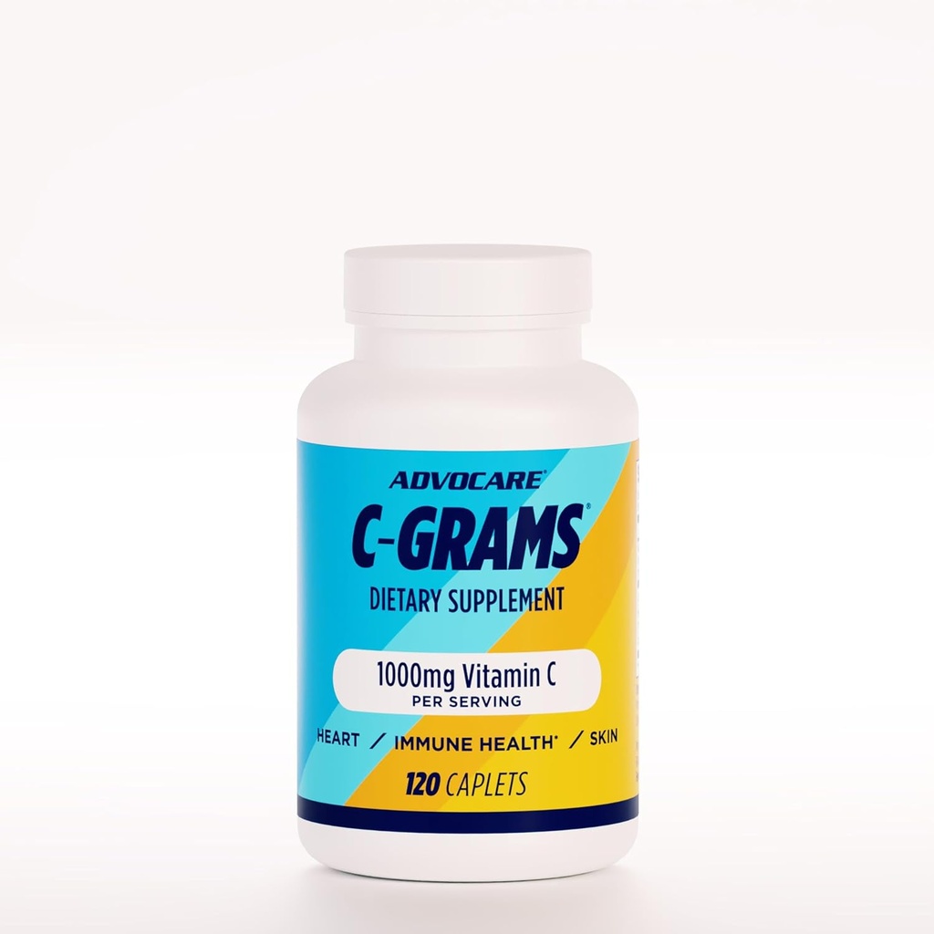 AdvoCare C-Grams - Premium Diētiskais papildinājums ādas kopšanai, imūns atbalsts un sirds un asinsvadu veselība * - Satur C vitamīnu, magniju un vairāk - 120 Caplets