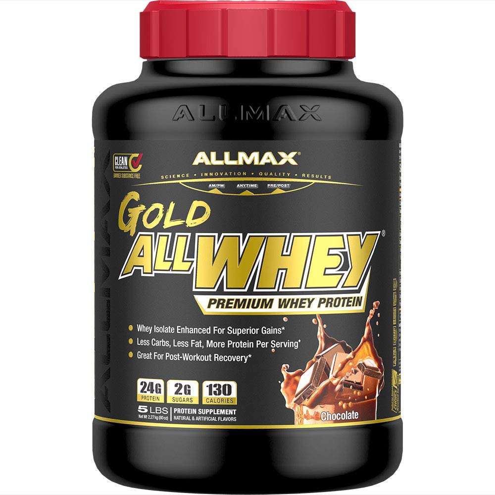 ALLMAX Uzturs zelta ALLWHEY, Šokolāde- 5 lb - 24 Grams proteīna uz vienu mērkaroti - bez lipekļa, zems Carb un zems cukura - aptuveni. 71 Kalpo