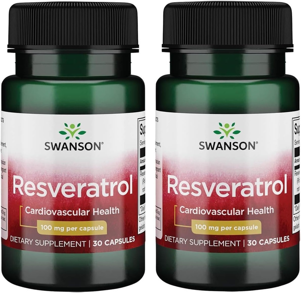 Swanson Resveratrol 100 100 Milligrams 30 kapsulas (2 iepakojumi)