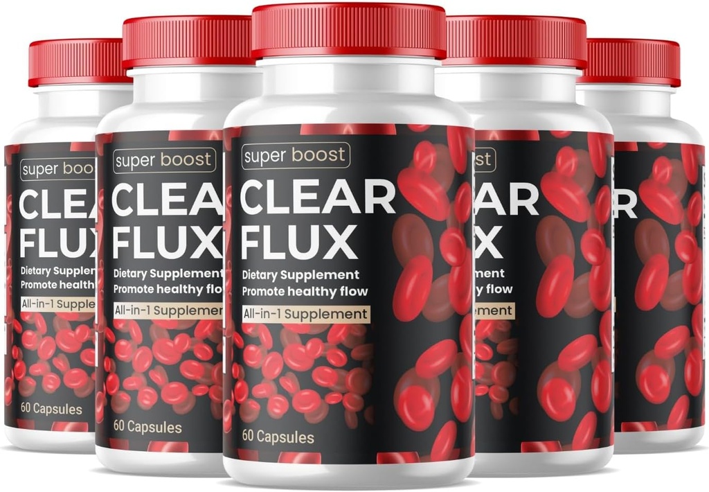 (5 Iepakojums) Clear Flux papildinājums Detox tīrīt, Kapsulas Asinsvada tīrītājs Atbalsts Advanced Formula, ClearFlux kapsulas Maksimālais stiprums Visi dabas vitamīni Veselības (300 kapsulas)