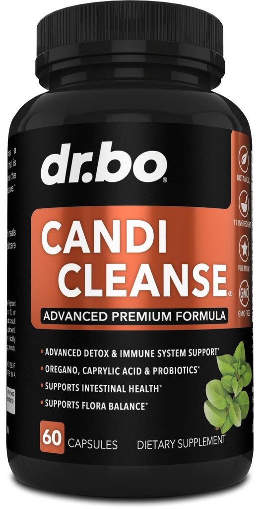 Candi Cleanse Support Papildinājums Tabletes - Pretaugšanas bagātinātāji sievietēm un vīriešiem - Extra Strength Līdzsvara kontrole Probiotikas Complex Cleanser - Dabīgs mutvārdu augu Oregano un kaprilskābes kapsulas