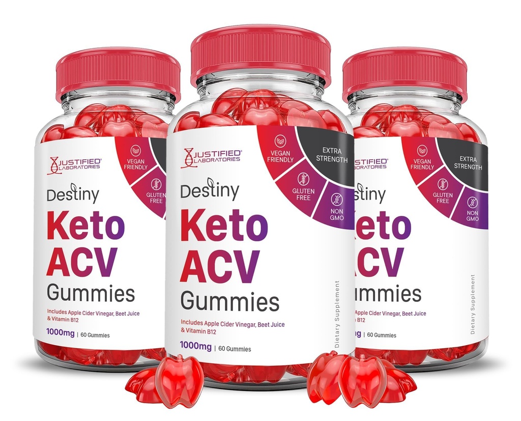 (3 Pack) Destiny Keto ACV Gummies Advanced Formula 1000MG Destiny Keto Gummies Apple Sidra Etiķis Formulēts ar granātābolu Biešu sulas pulveris B12 Vegan Non GMO 180 Gumys