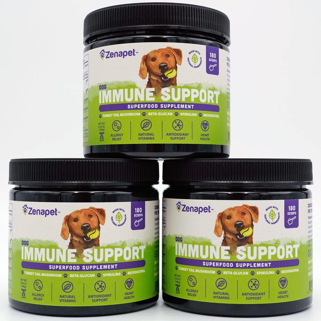ZENAPET suns Imūnsupport Premium pulveris Topper, Turcija Aste, Spirulina un Beta-Glucan, atbalsta veselīgu imūno sistēmu un gremošanas, cilvēka pakāpes, ražots ASV