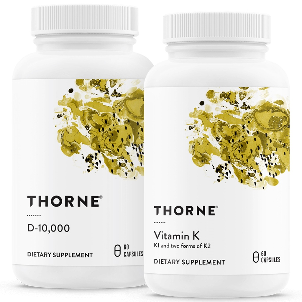 THORNE - Kaulu veselības Bandle - D3 vitamīns & K vitamīns - atbalsta veselīgus kaulus, zobu muskuļus, sirds un asinsvadu, un imūnās funkcijas - 30 līdz 60 Kalpo